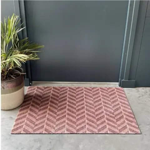 Beige deurmat visgraat